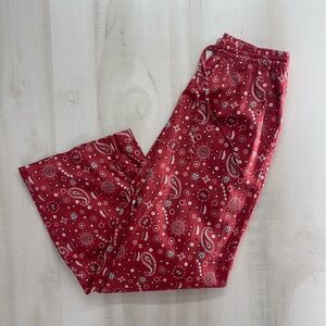 XIRENA Falyn bandana printed cotton pants paisley red western M